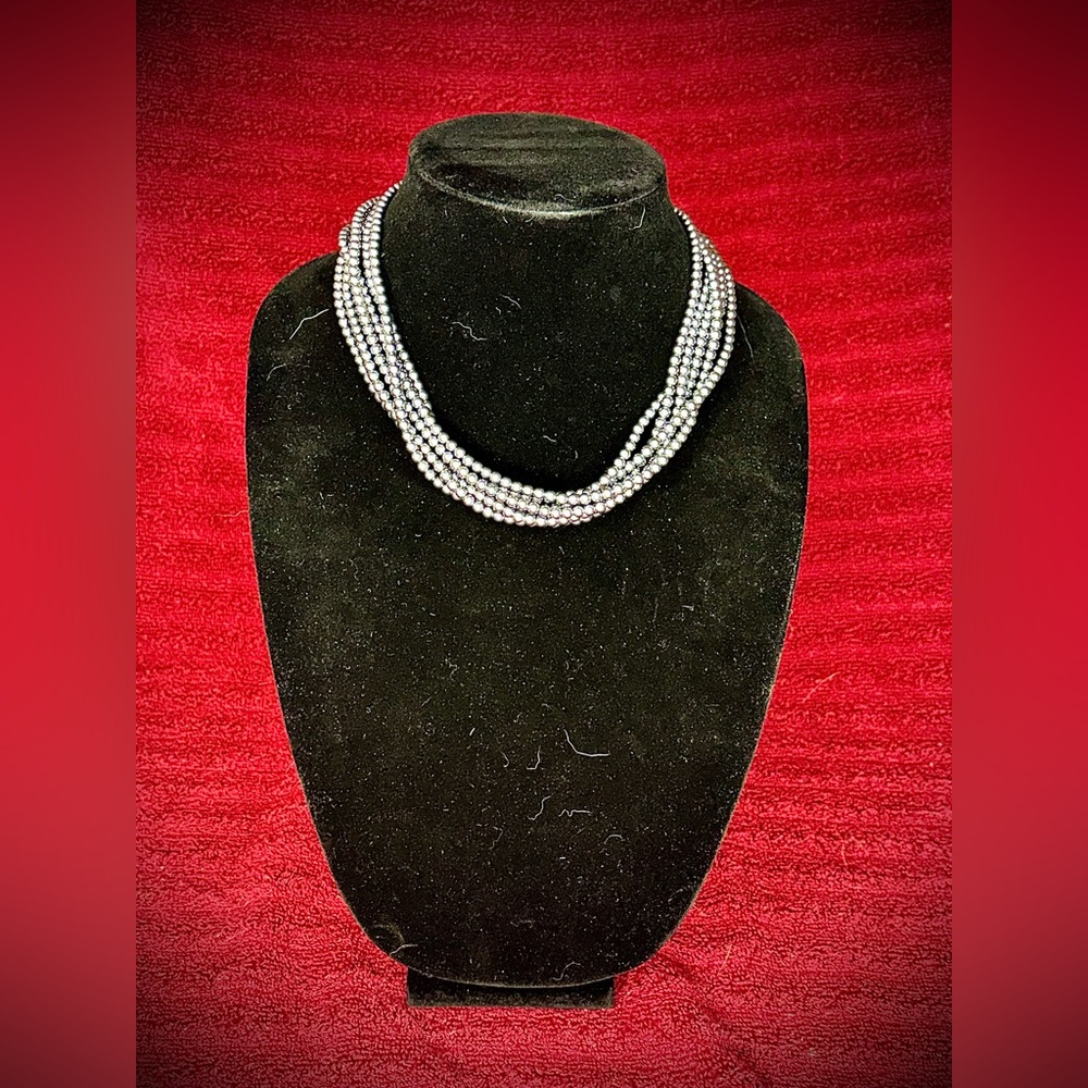 Judith Ripka Sterling Silver 6-Strand Beaded Necklace item#0101